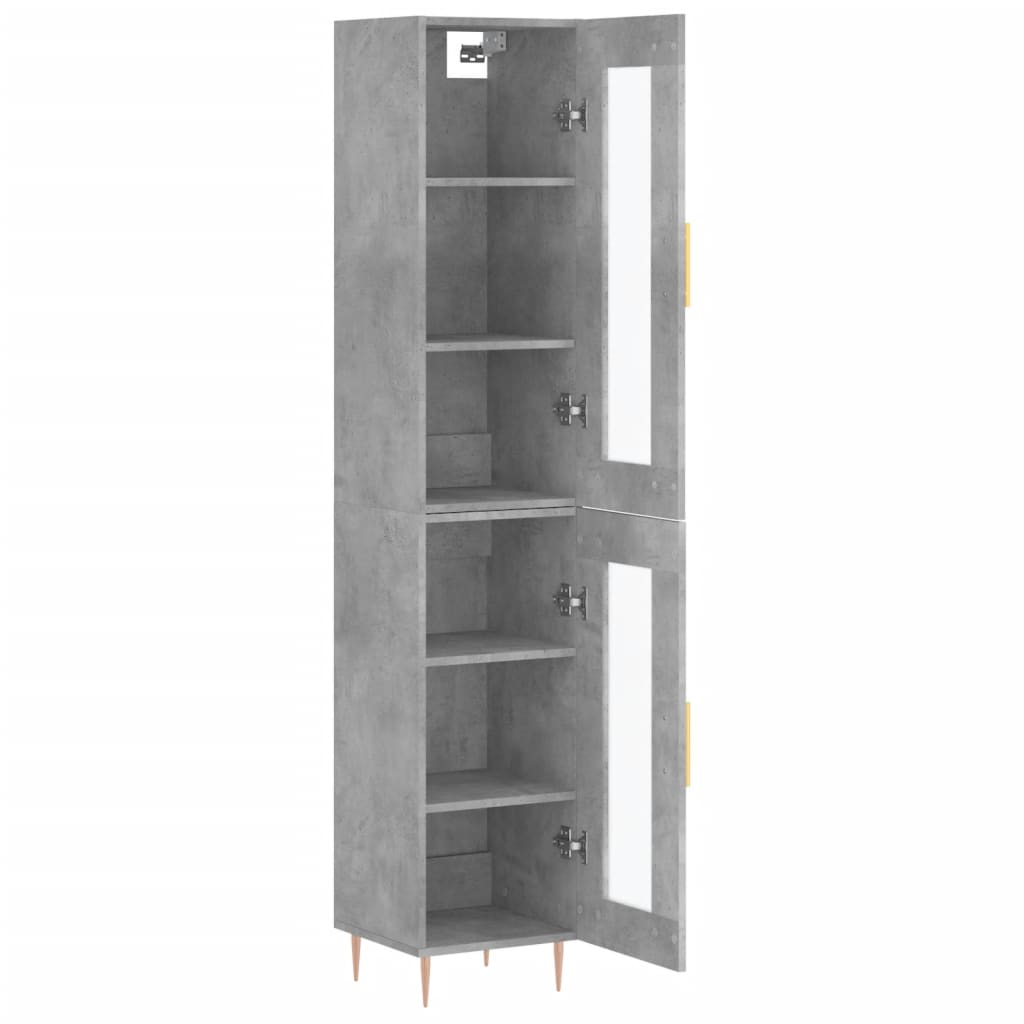 Buffet haut Gris béton 34,5x34x180 cm Bois d'ingénierie - XIOS