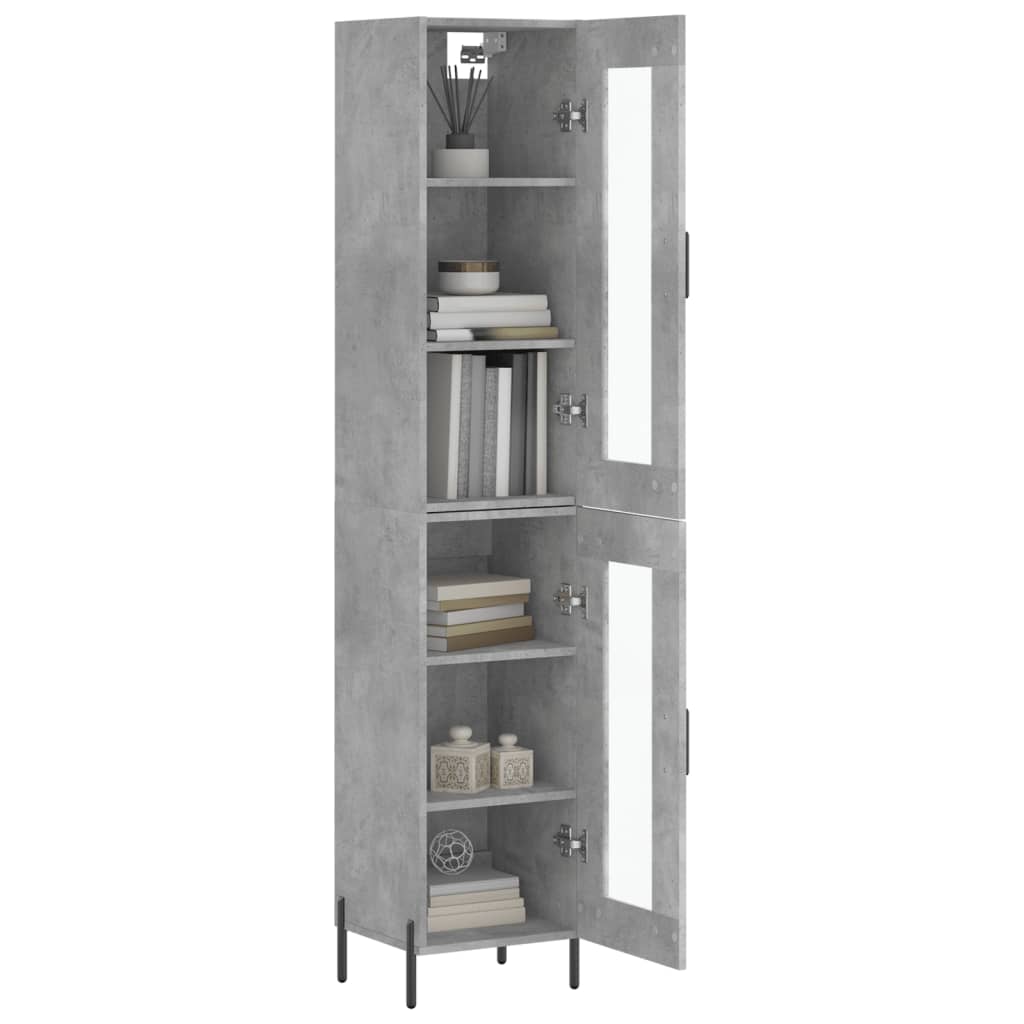 Buffet haut Gris béton 34,5x34x180 cm Bois d'ingénierie - XIOS