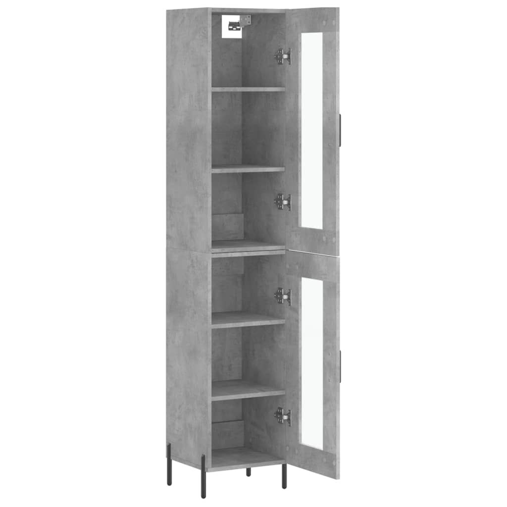 Buffet haut Gris béton 34,5x34x180 cm Bois d'ingénierie - XIOS