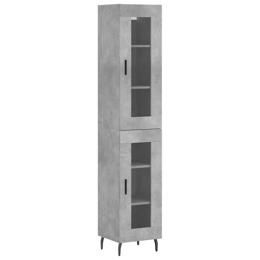 Buffet haut Gris béton 34,5x34x180 cm Bois d'ingénierie - XIOS