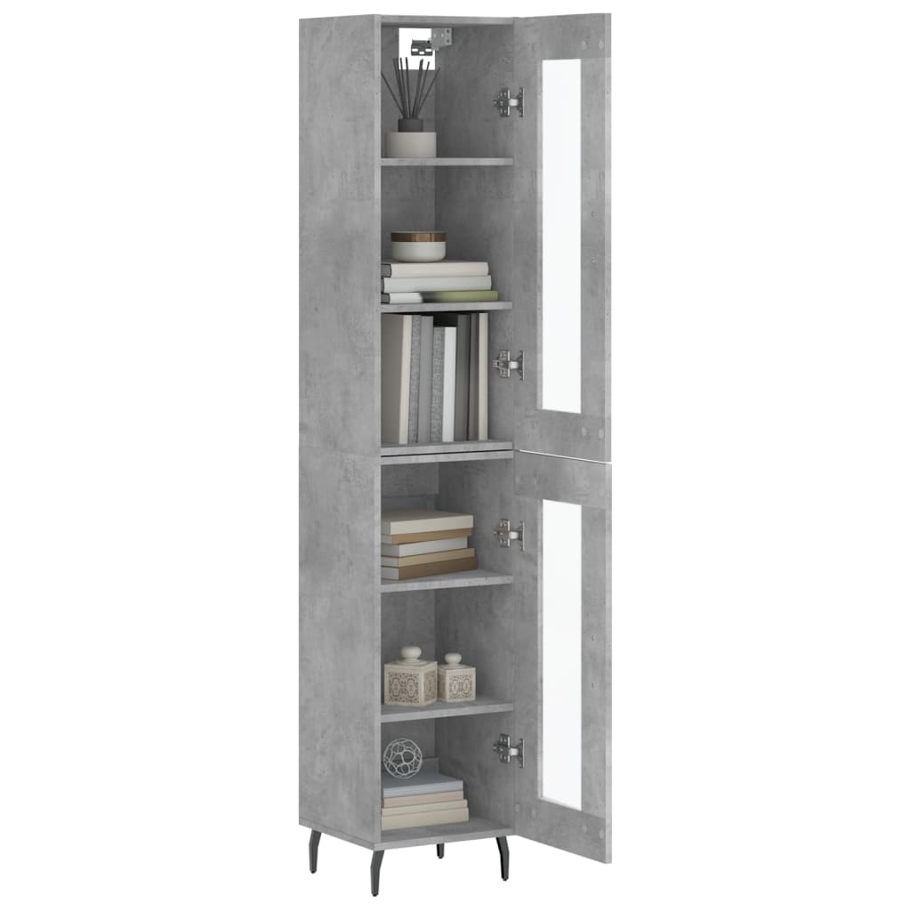 Buffet haut Gris béton 34,5x34x180 cm Bois d'ingénierie - XIOS