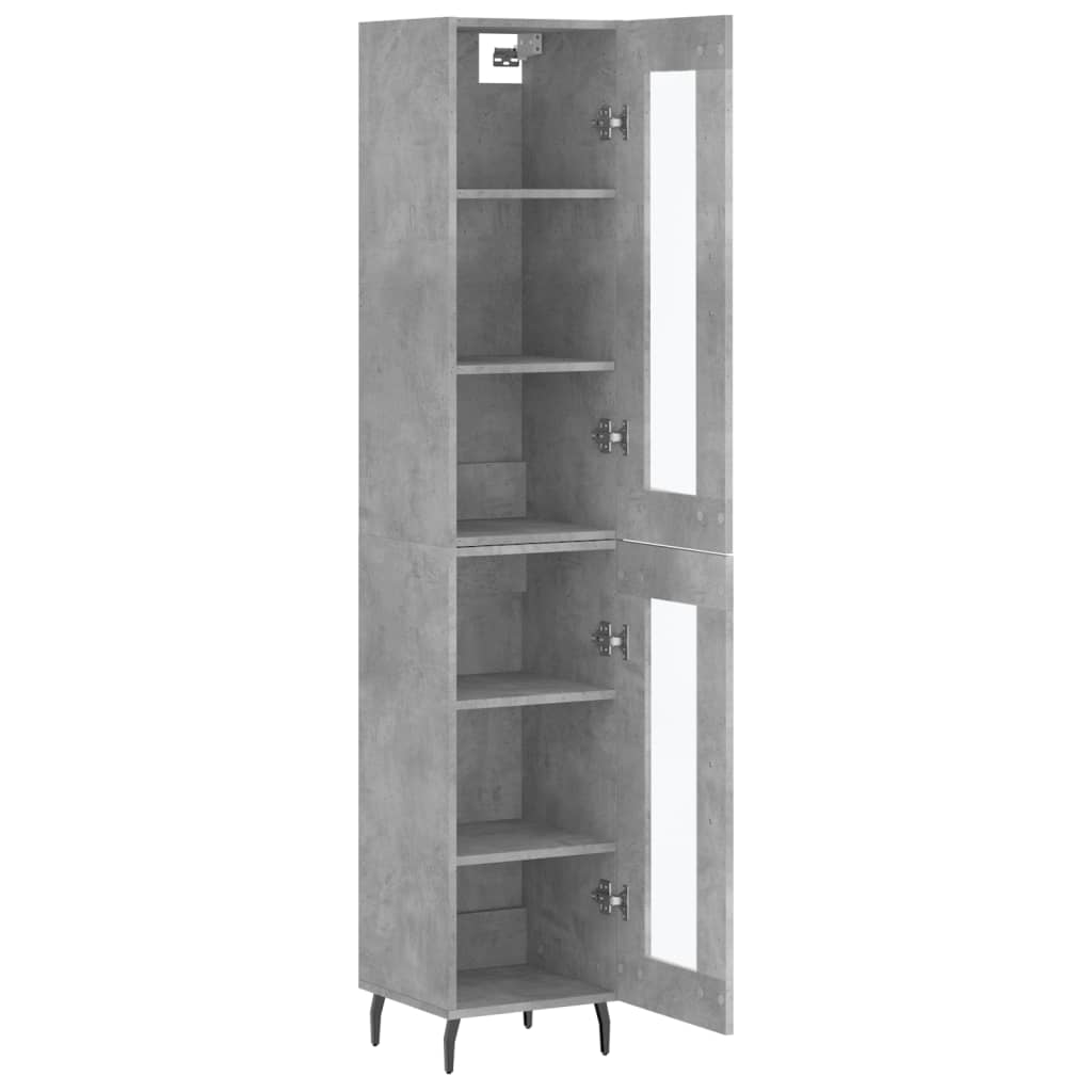 Buffet haut Gris béton 34,5x34x180 cm Bois d'ingénierie - XIOS