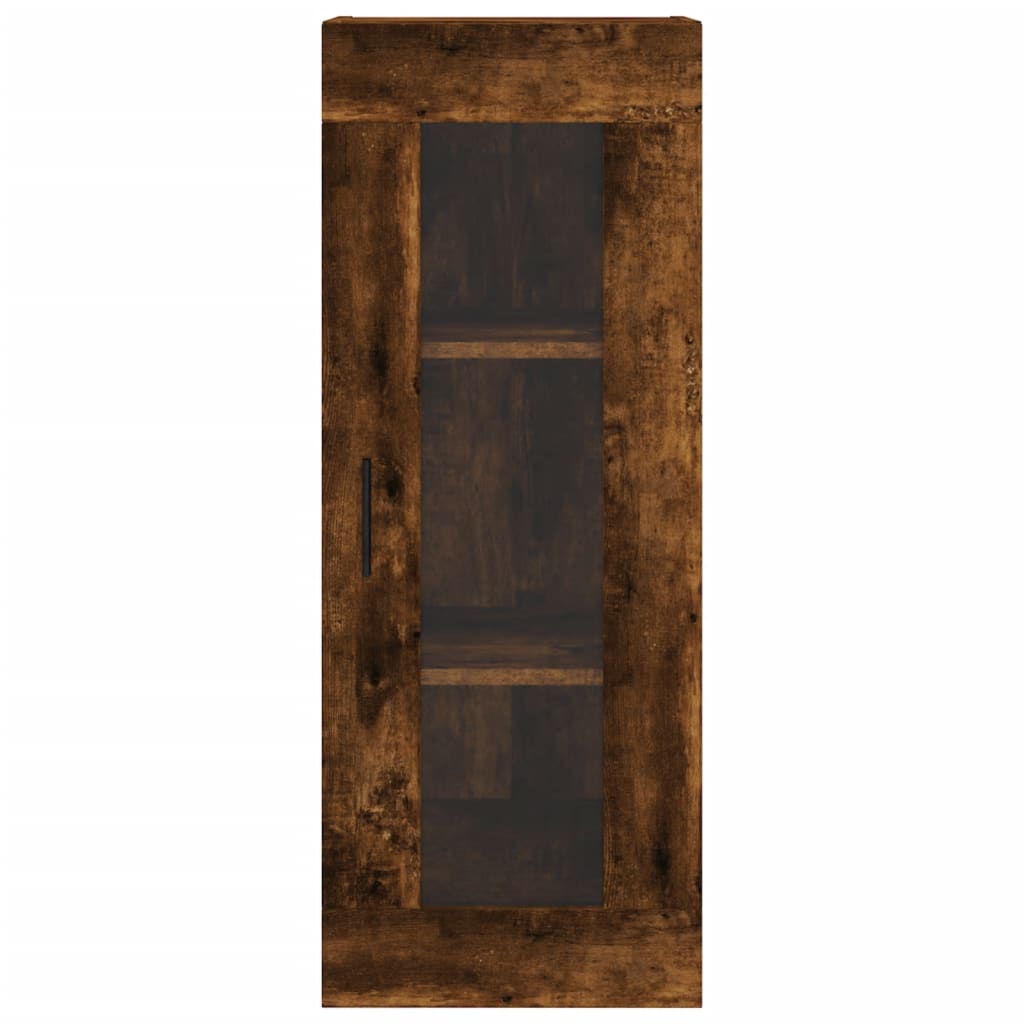 Buffet haut Chêne fumé 34,5x34x180 cm Bois d'ingénierie - XIOS