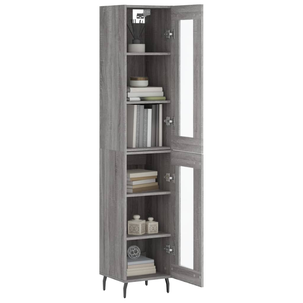 Buffet haut Sonoma gris 34,5x34x180 cm Bois d'ingénierie - XIOS
