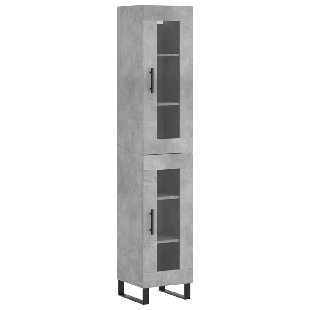 Buffet haut Gris béton 34,5x34x180 cm Bois d'ingénierie - XIOS
