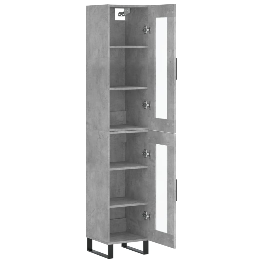 Buffet haut Gris béton 34,5x34x180 cm Bois d'ingénierie - XIOS