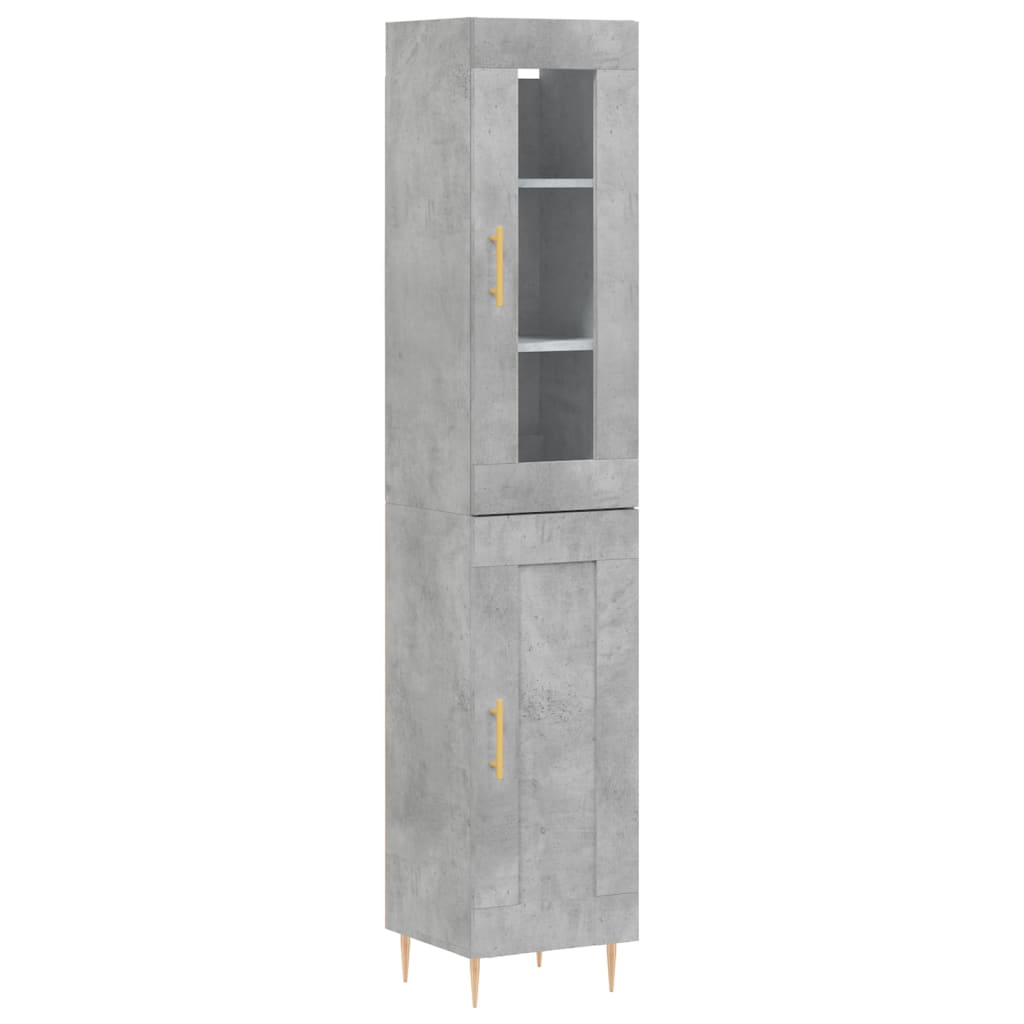 Buffet haut Gris béton 34,5x34x180 cm Bois d'ingénierie - XIOS