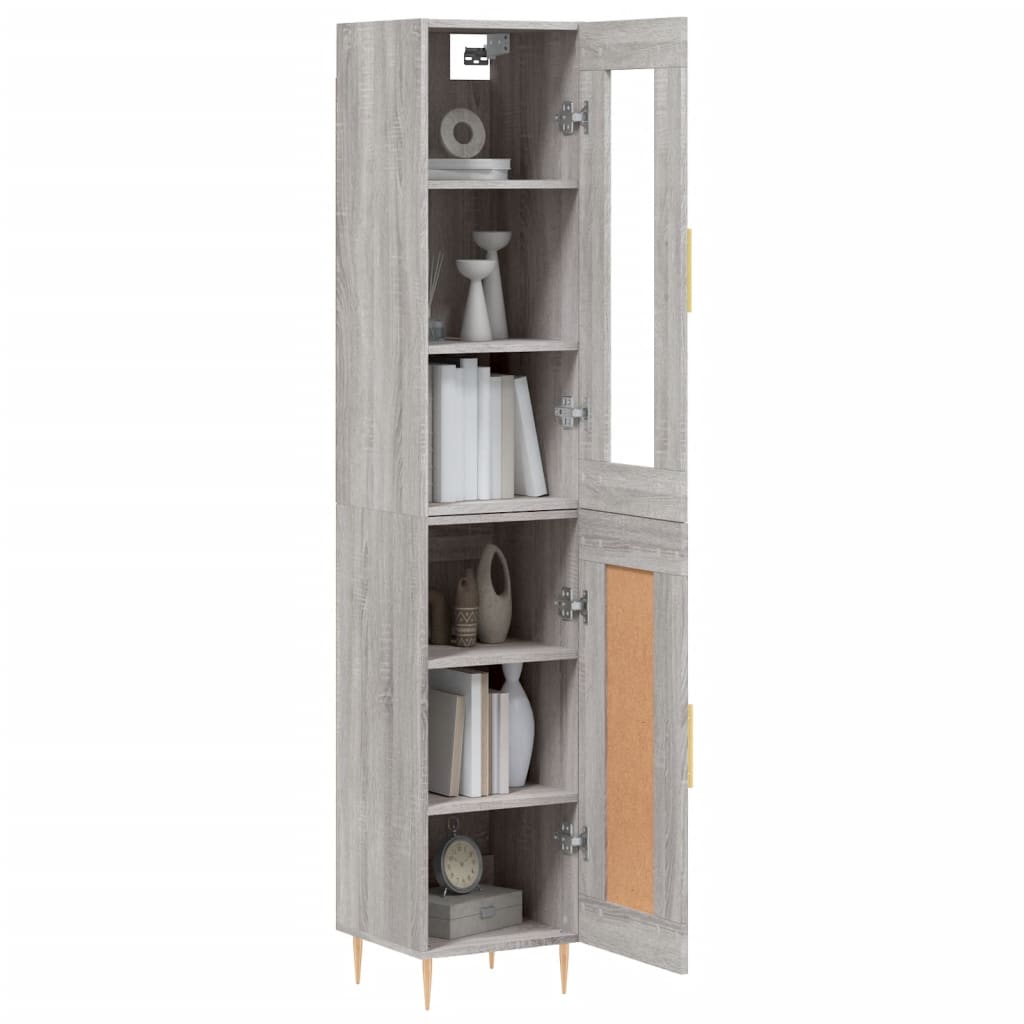 Buffet haut Sonoma gris 34,5x34x180 cm Bois d'ingénierie - XIOS