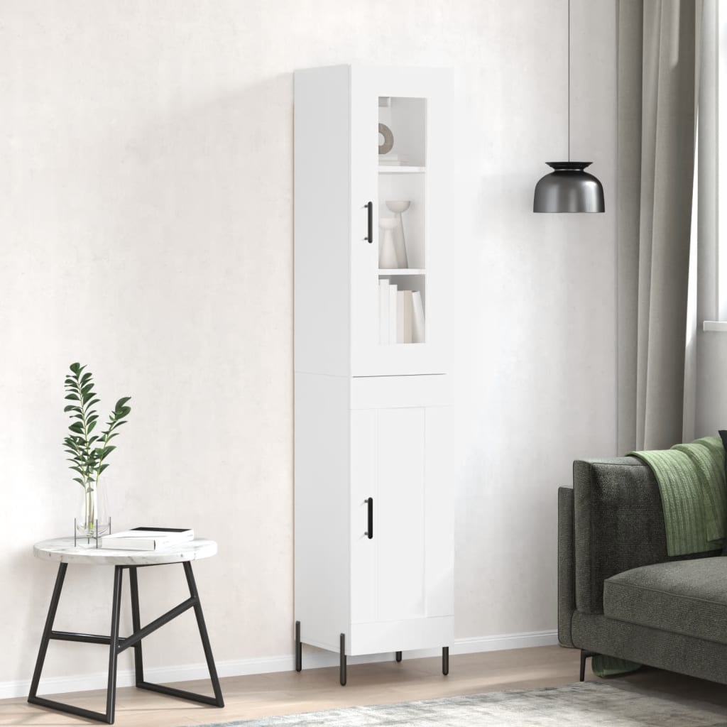 Buffet haut Blanc 34,5x34x180 cm Bois d'ingénierie - XIOS