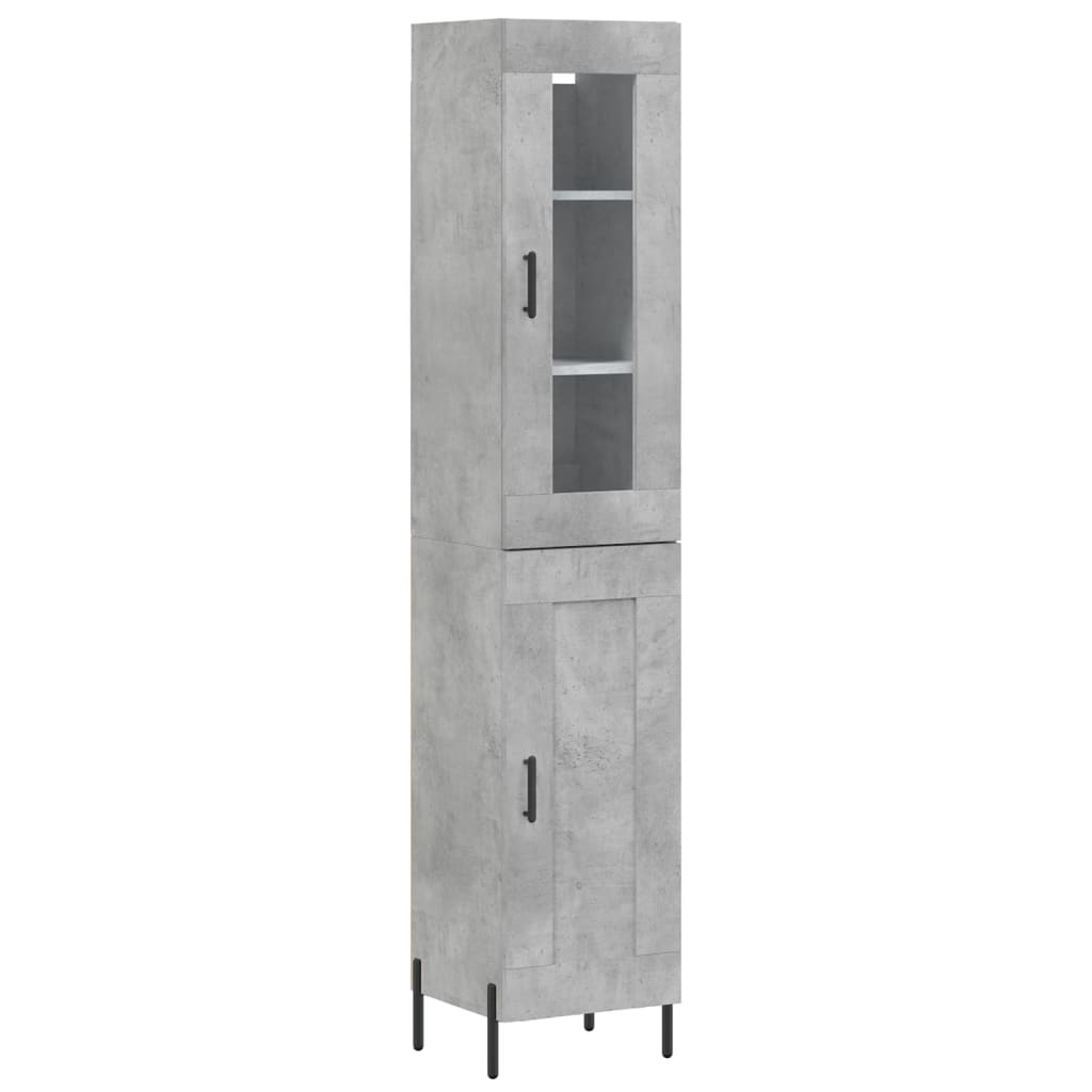 Buffet haut Gris béton 34,5x34x180 cm Bois d'ingénierie - XIOS
