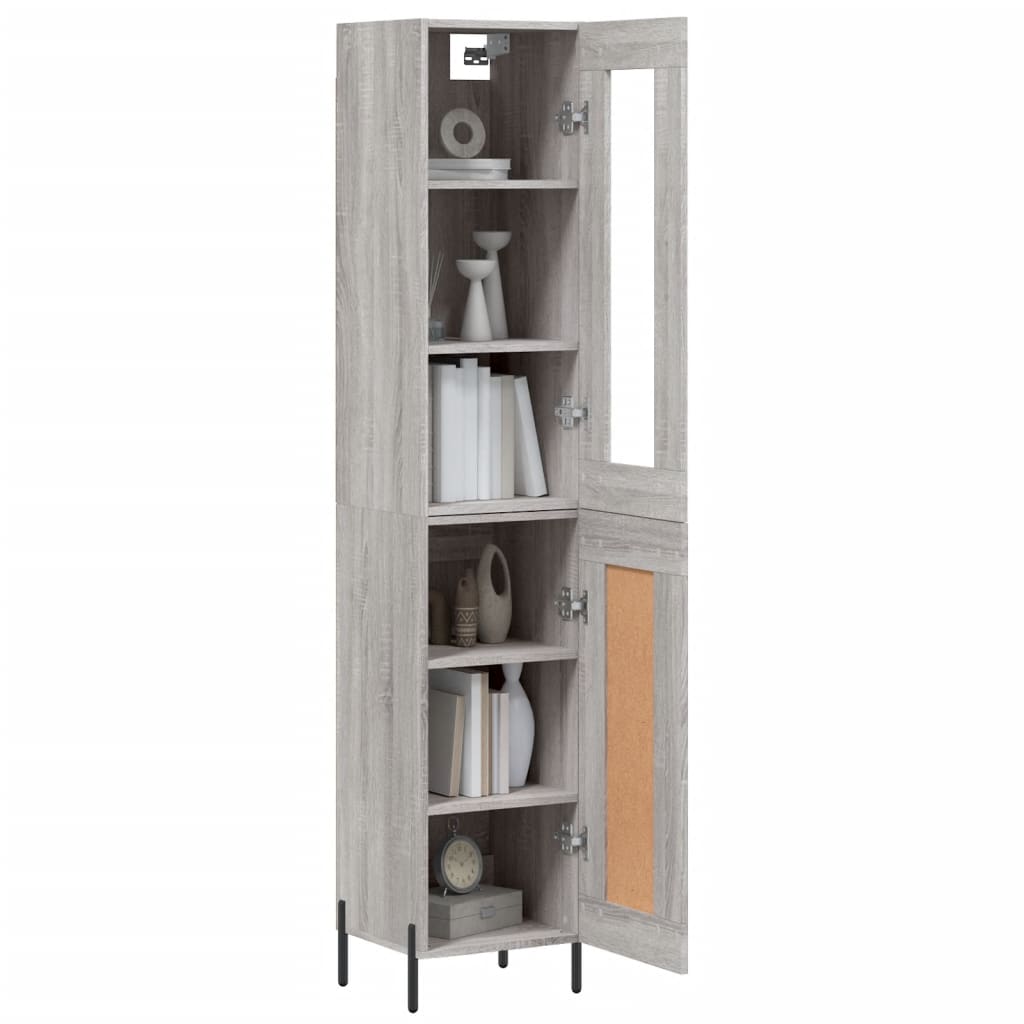 Buffet haut Sonoma gris 34,5x34x180 cm Bois d'ingénierie - XIOS