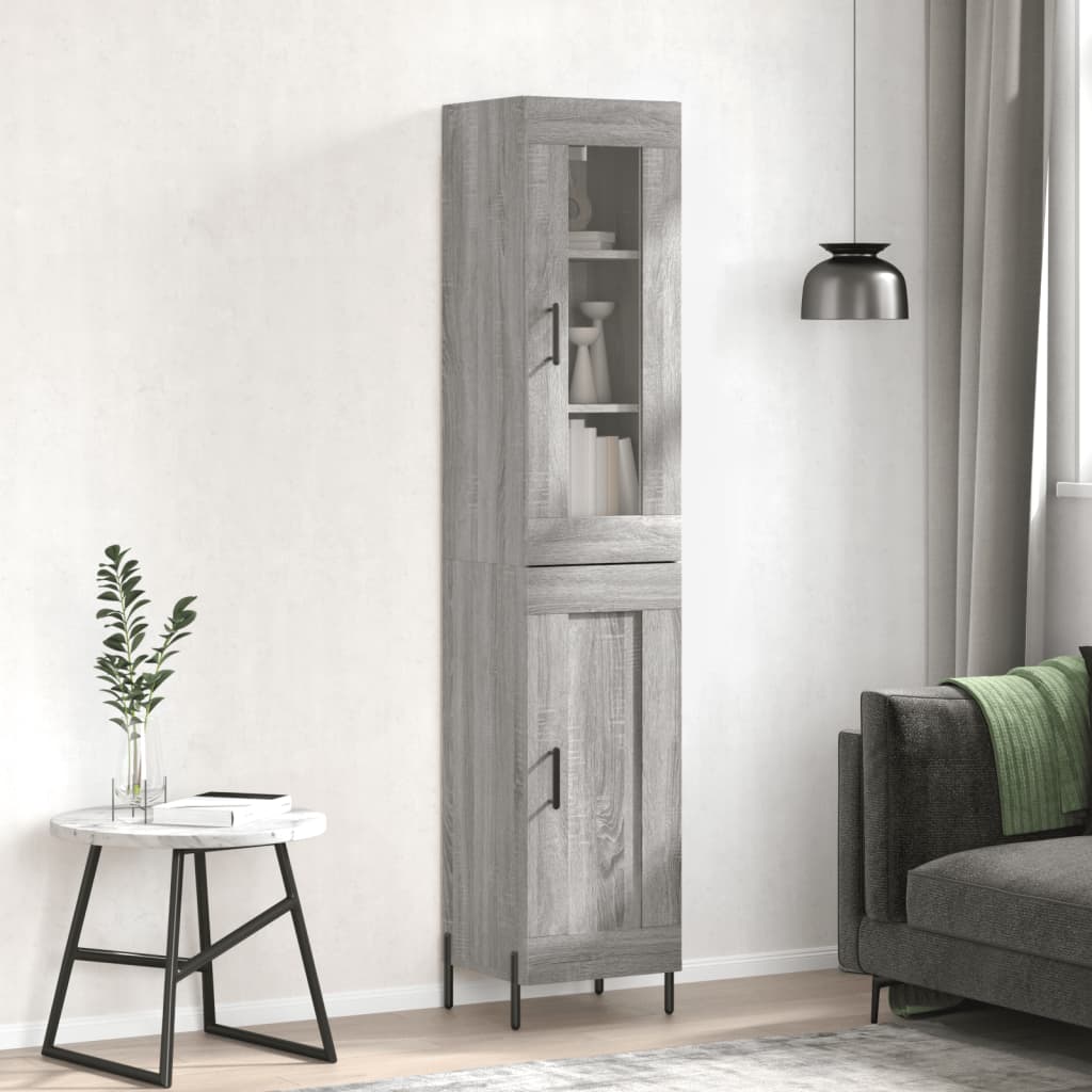 Buffet haut Sonoma gris 34,5x34x180 cm Bois d'ingénierie - XIOS