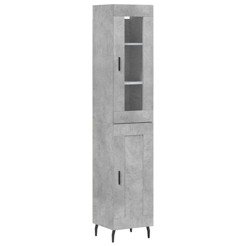 Buffet haut Gris béton 34,5x34x180 cm Bois d'ingénierie - XIOS