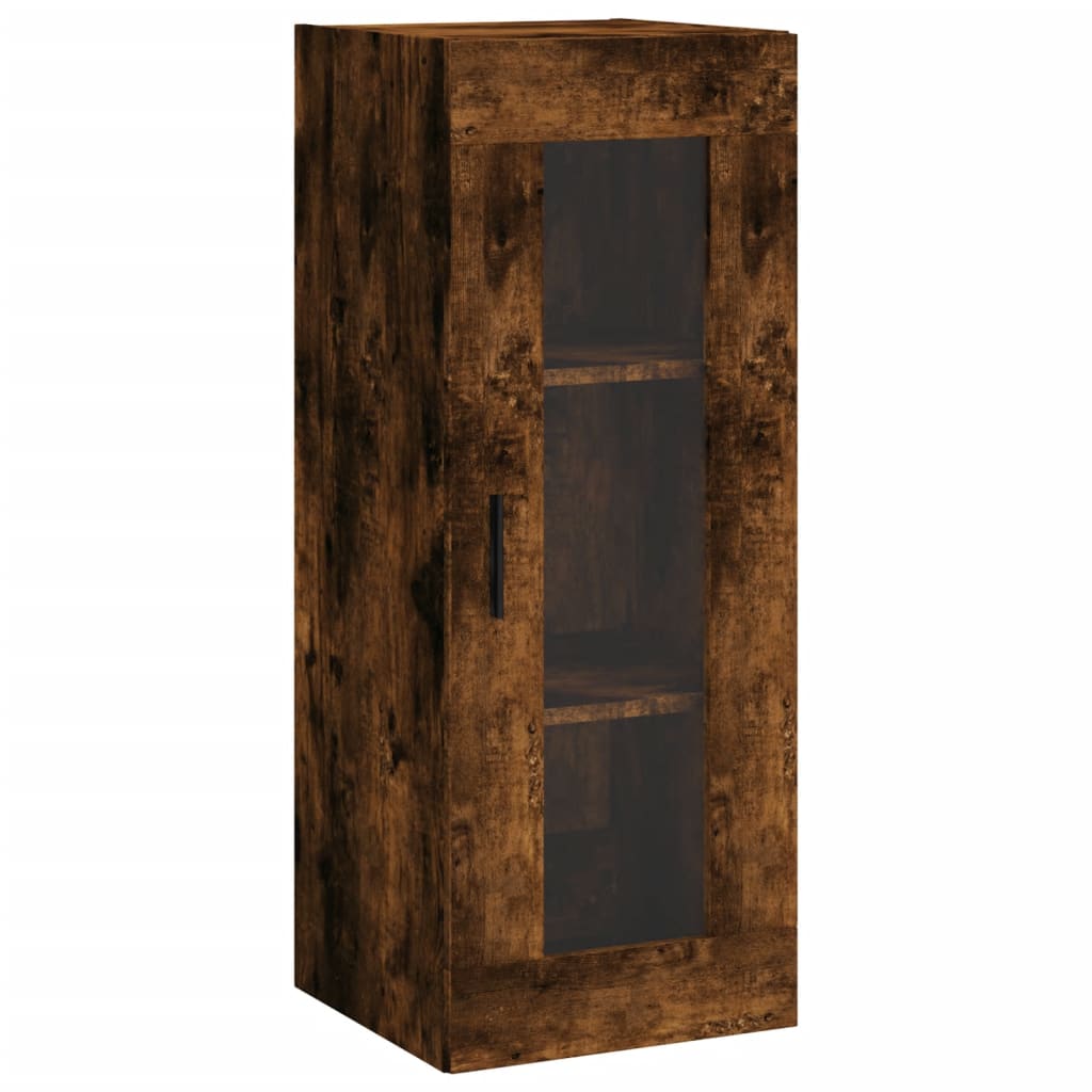 Buffet haut Chêne fumé 34,5x34x180 cm Bois d'ingénierie - XIOS