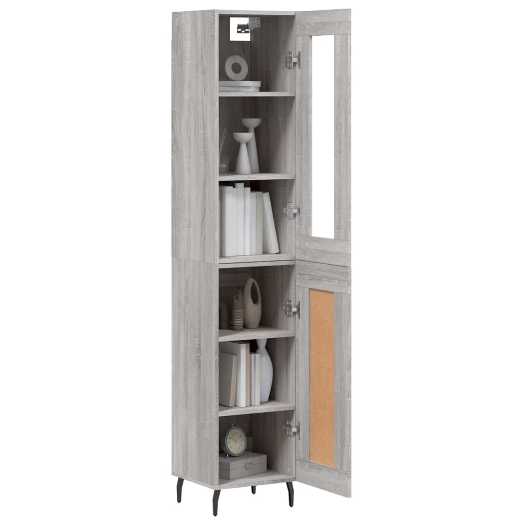Buffet haut Sonoma gris 34,5x34x180 cm Bois d'ingénierie - XIOS
