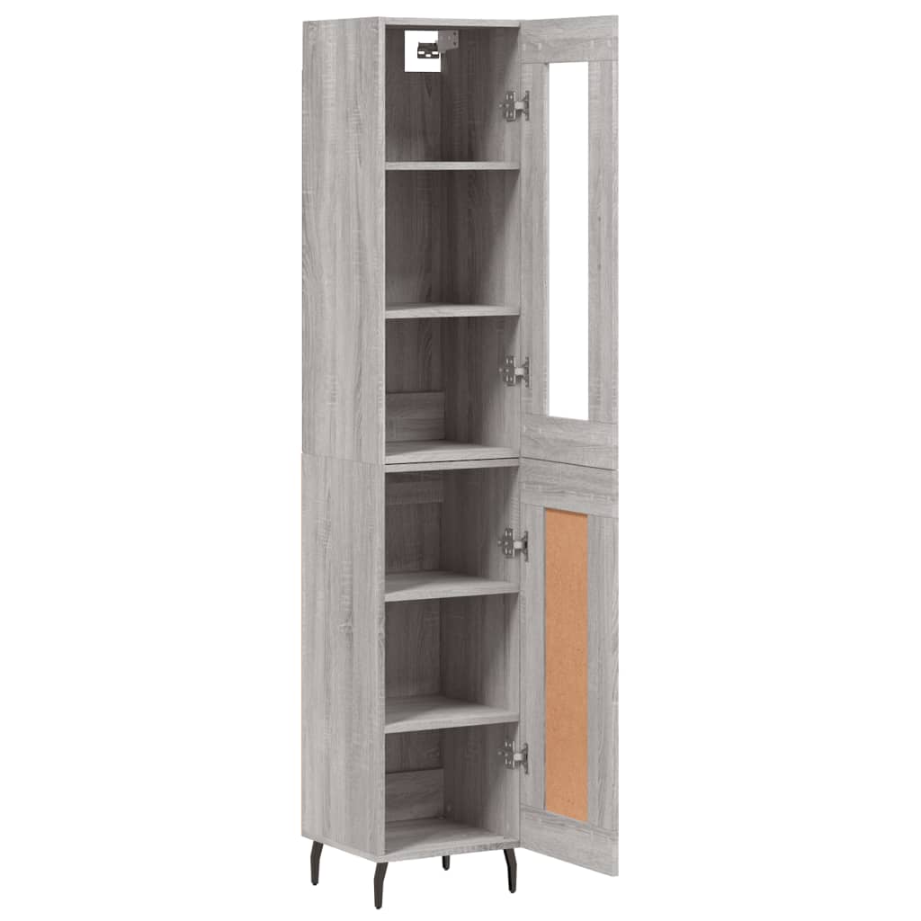 Buffet haut Sonoma gris 34,5x34x180 cm Bois d'ingénierie - XIOS