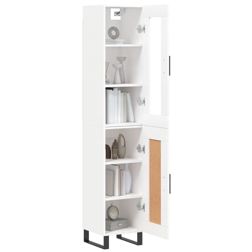 Buffet haut Blanc 34,5x34x180 cm Bois d'ingénierie - XIOS
