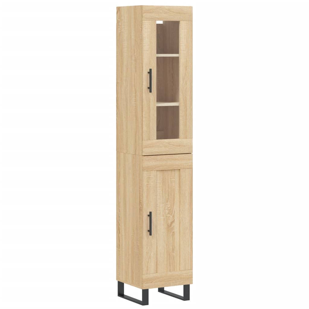 Buffet haut Chêne sonoma 34,5x34x180 cm Bois d'ingénierie - XIOS