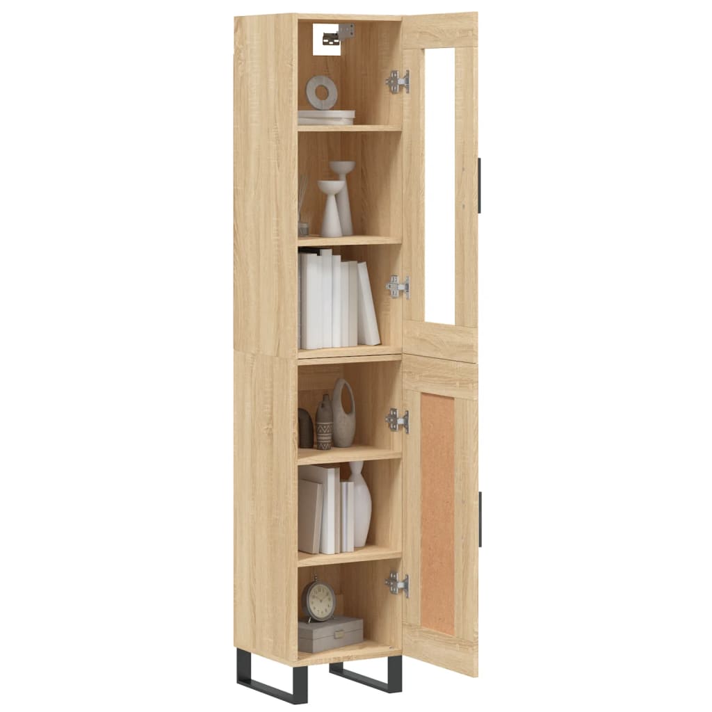 Buffet haut Chêne sonoma 34,5x34x180 cm Bois d'ingénierie - XIOS