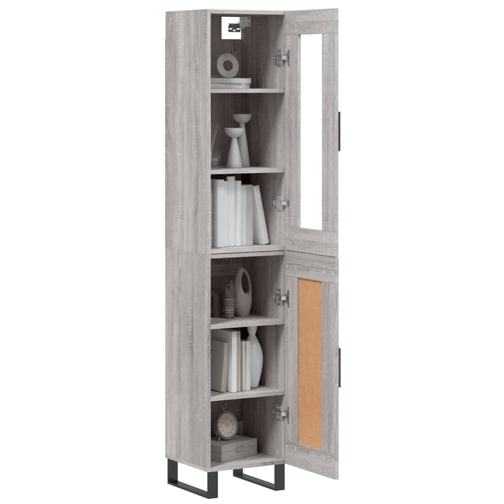Buffet haut Sonoma gris 34,5x34x180 cm Bois d'ingénierie - XIOS