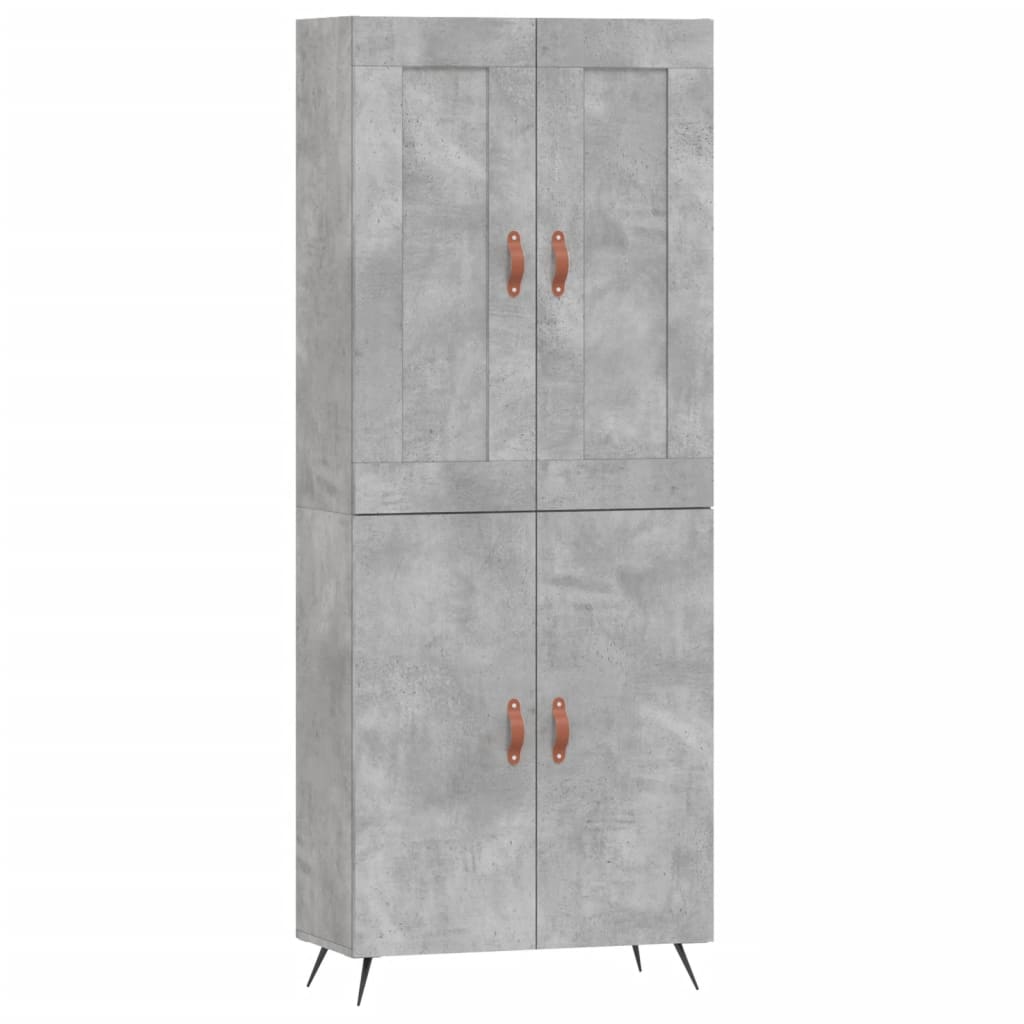 Buffet haut Gris béton 69,5x34x180 cm Bois d'ingénierie - XIOS