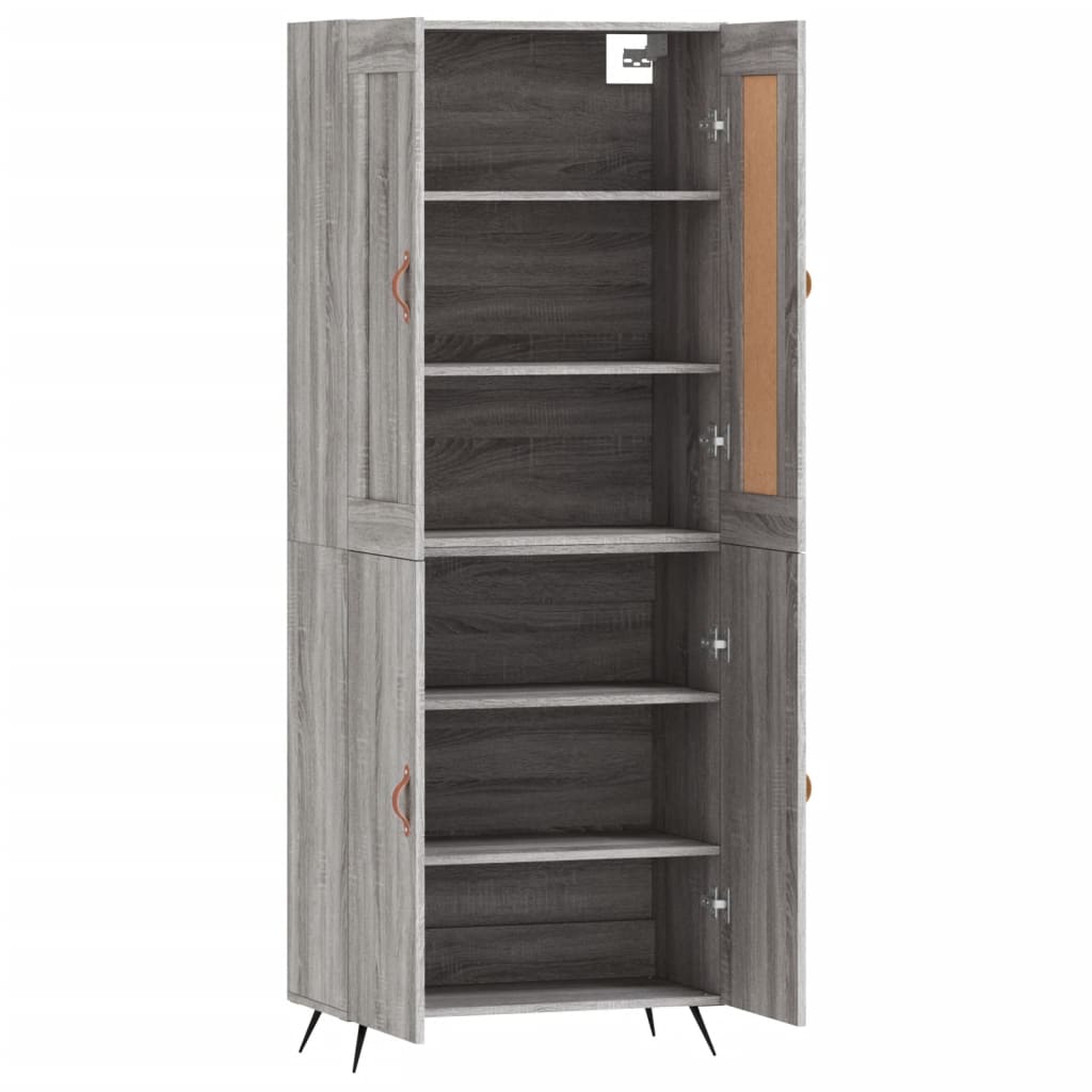 Buffet haut Sonoma gris 69,5x34x180 cm Bois d'ingénierie - XIOS
