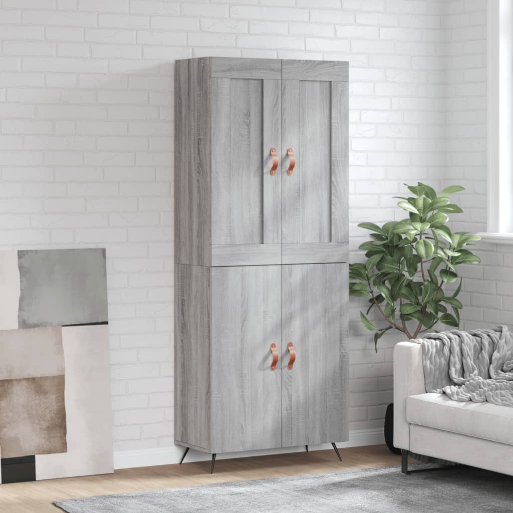 Buffet haut Sonoma gris 69,5x34x180 cm Bois d'ingénierie - XIOS