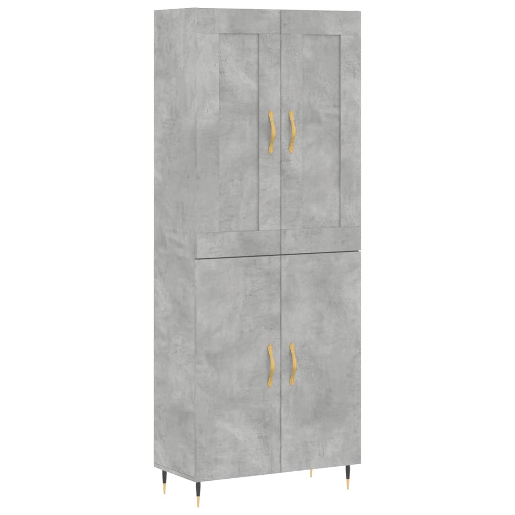 Buffet haut Gris béton 69,5x34x180 cm Bois d'ingénierie - XIOS