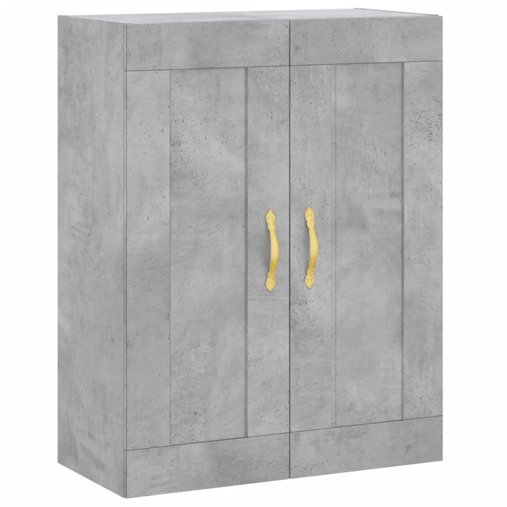 Buffet haut Gris béton 69,5x34x180 cm Bois d'ingénierie - XIOS