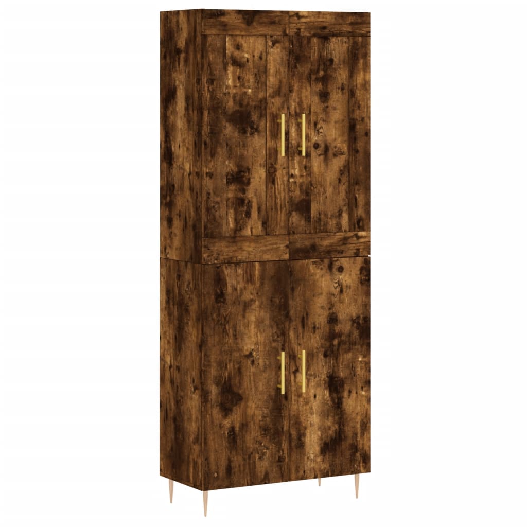 Buffet haut Chêne fumé 69,5x34x180 cm Bois d'ingénierie - XIOS