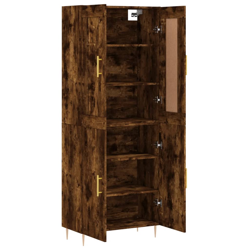 Buffet haut Chêne fumé 69,5x34x180 cm Bois d'ingénierie - XIOS