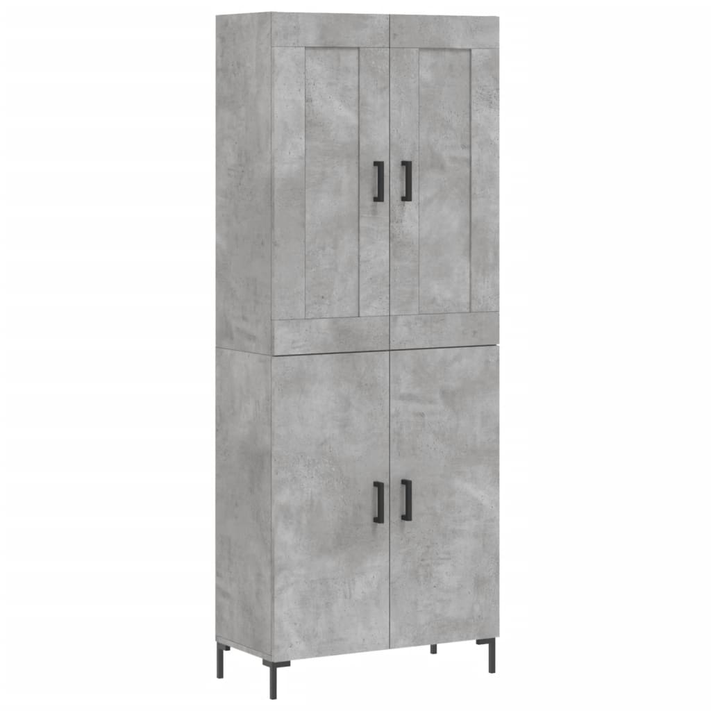 Buffet haut Gris béton 69,5x34x180 cm Bois d'ingénierie - XIOS