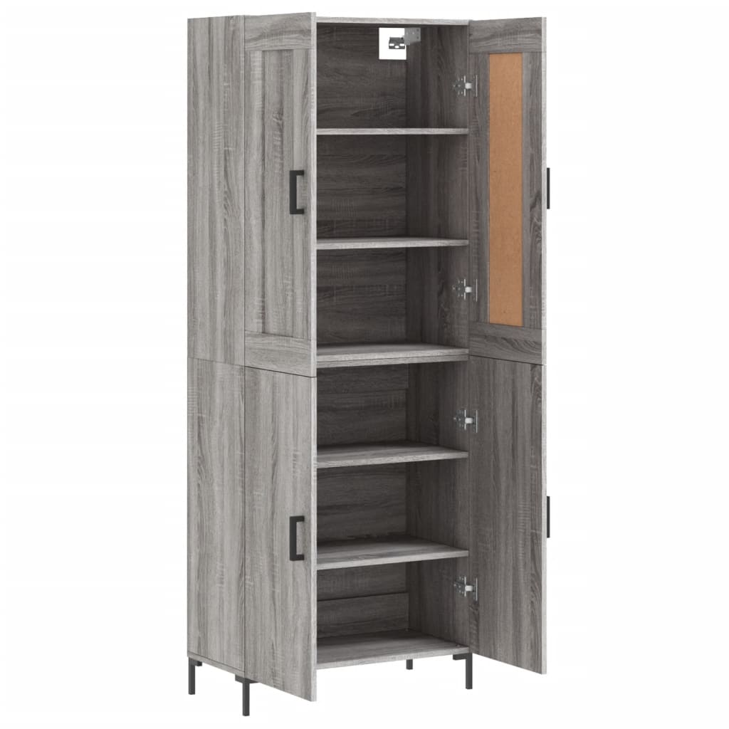 Buffet haut Sonoma gris 69,5x34x180 cm Bois d'ingénierie - XIOS