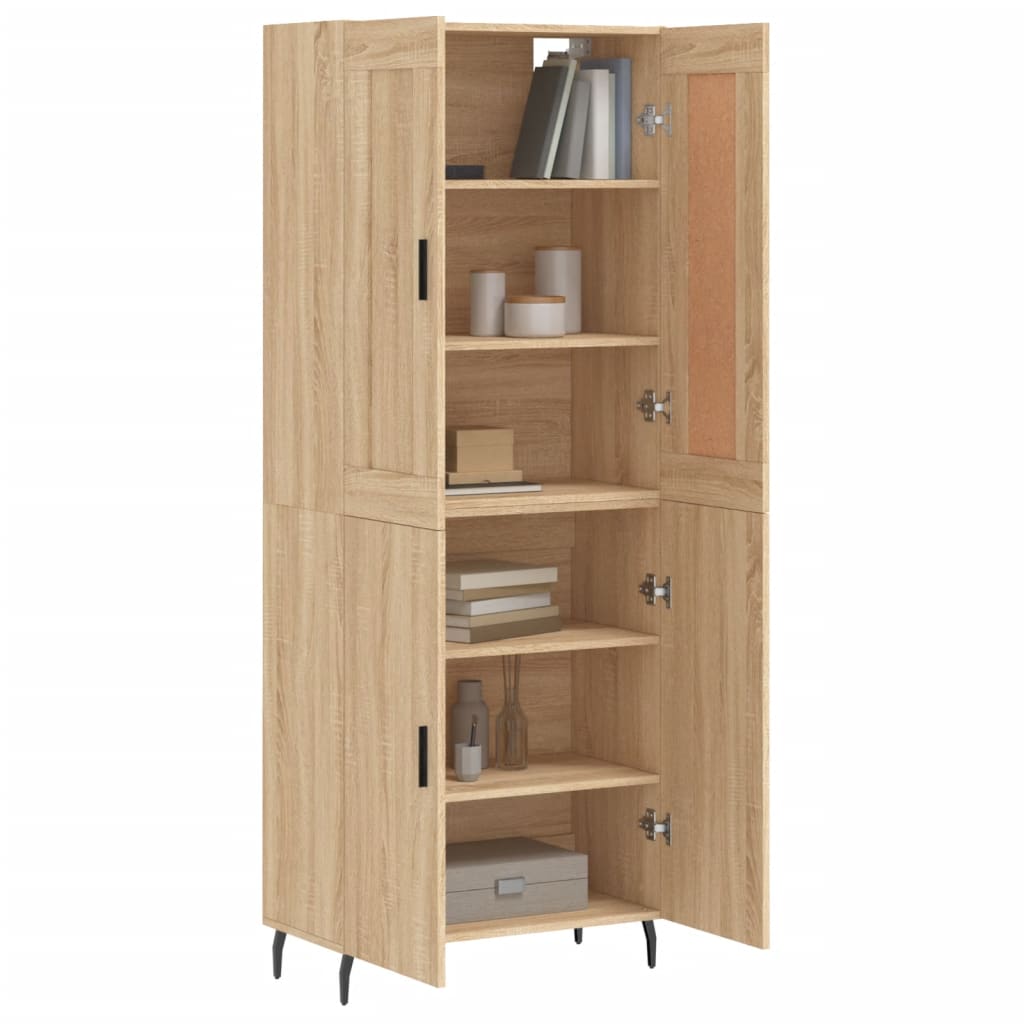 Buffet haut Chêne sonoma 69,5x34x180 cm Bois d'ingénierie