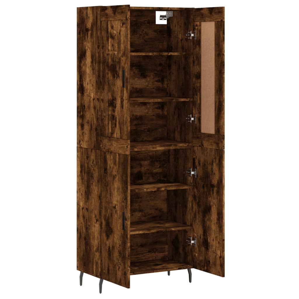 Buffet haut Chêne fumé 69,5x34x180 cm Bois d'ingénierie - XIOS