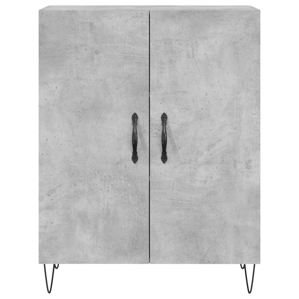 Buffet haut Gris béton 69,5x34x180 cm Bois d'ingénierie - XIOS