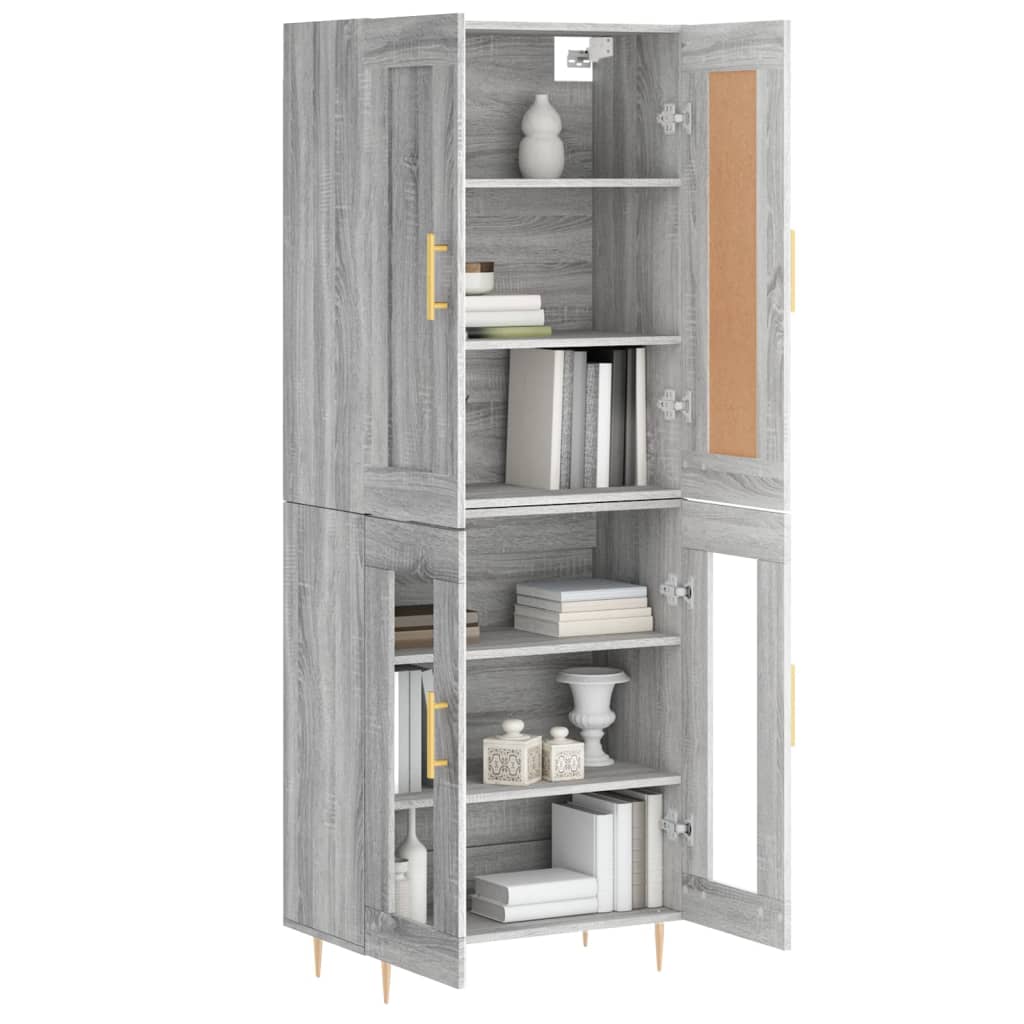 Buffet haut Sonoma gris 69,5x34x180 cm Bois d'ingénierie - XIOS