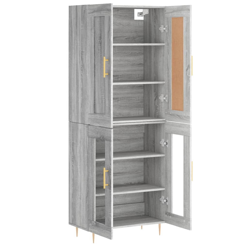 Buffet haut Sonoma gris 69,5x34x180 cm Bois d'ingénierie - XIOS