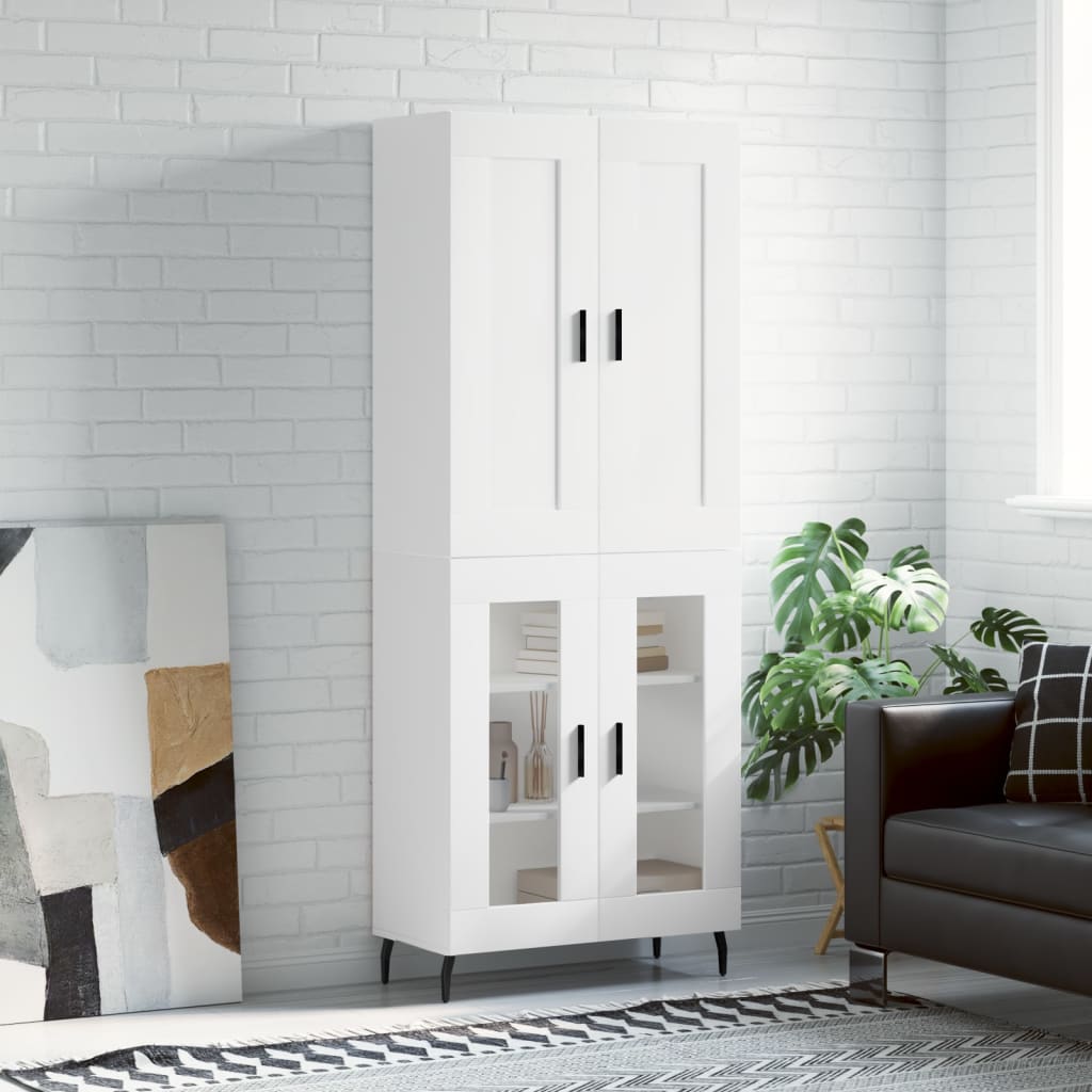 Buffet haut Blanc 69,5x34x180 cm Bois d'ingénierie - XIOS