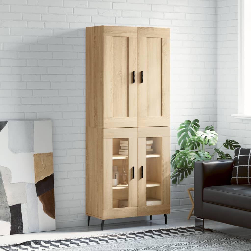 Buffet haut Chêne sonoma 69,5x34x180 cm Bois d'ingénierie - XIOS