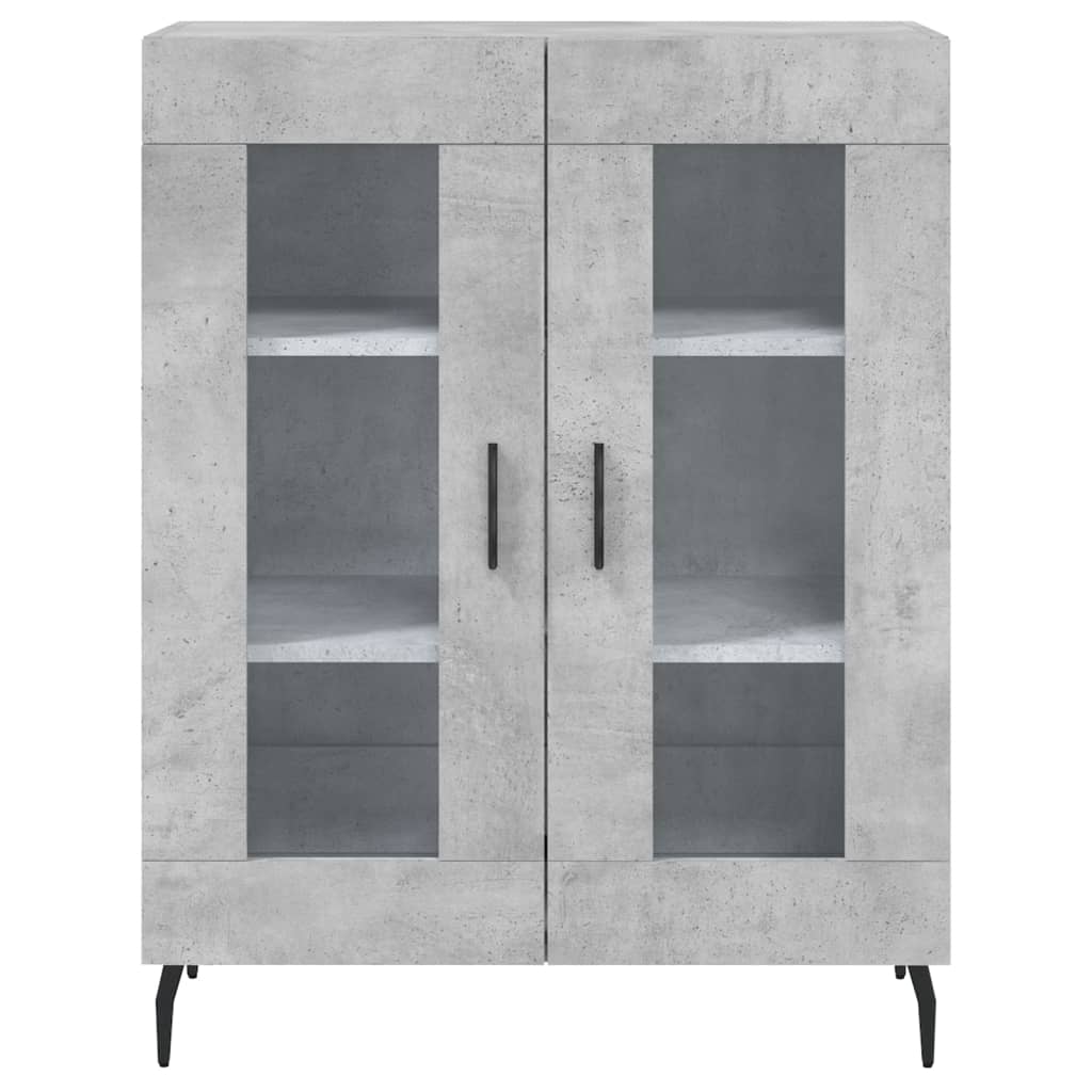 Buffet haut Gris béton 69,5x34x180 cm Bois d'ingénierie - XIOS