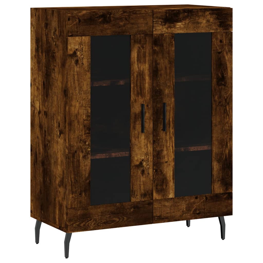 Buffet haut Chêne fumé 69,5x34x180 cm Bois d'ingénierie - XIOS
