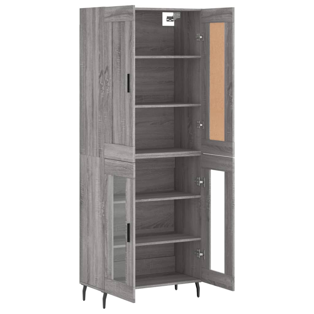 Buffet haut Sonoma gris 69,5x34x180 cm Bois d'ingénierie - XIOS