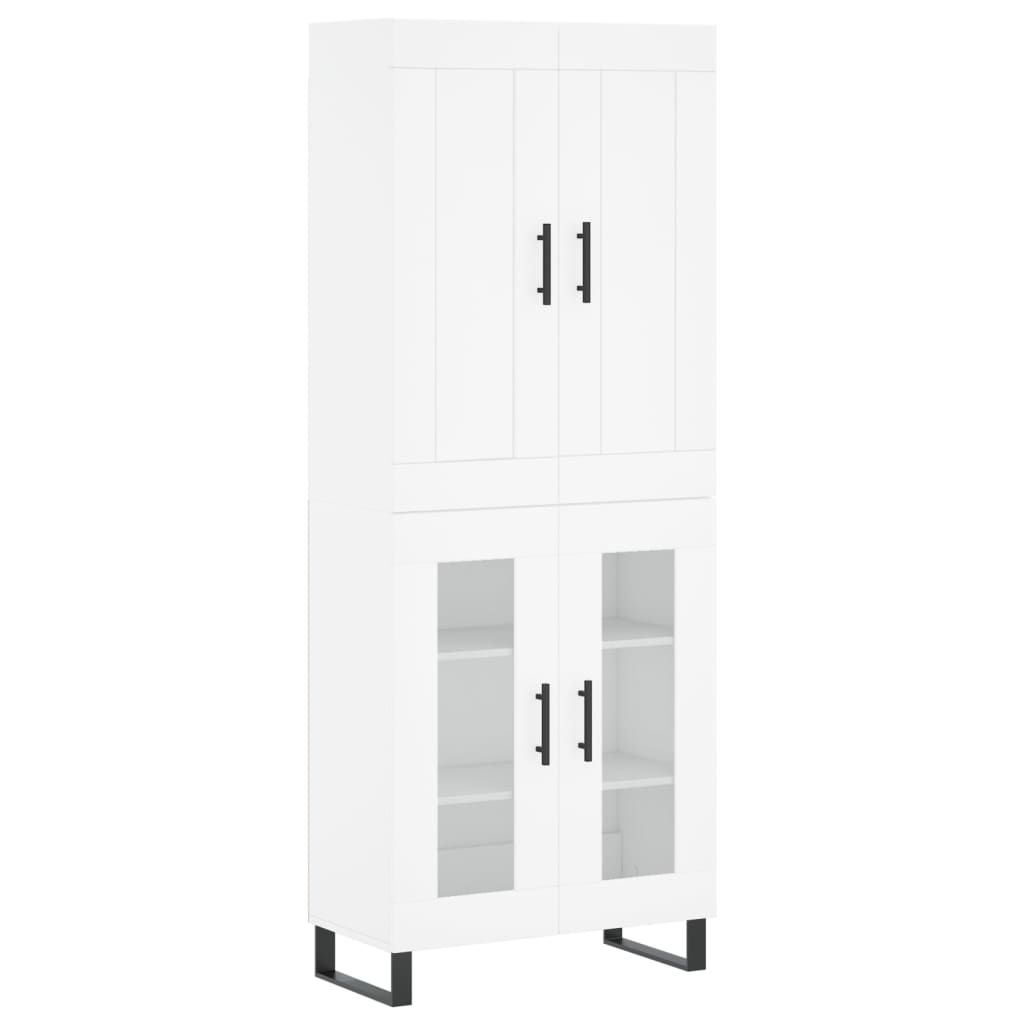 Buffet haut Blanc 69,5x34x180 cm Bois d'ingénierie