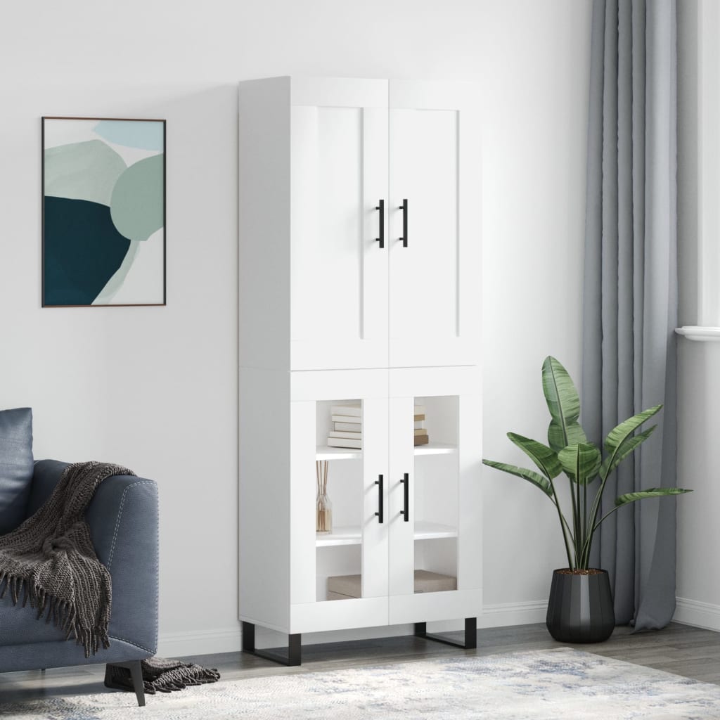 Buffet haut Blanc 69,5x34x180 cm Bois d'ingénierie - XIOS