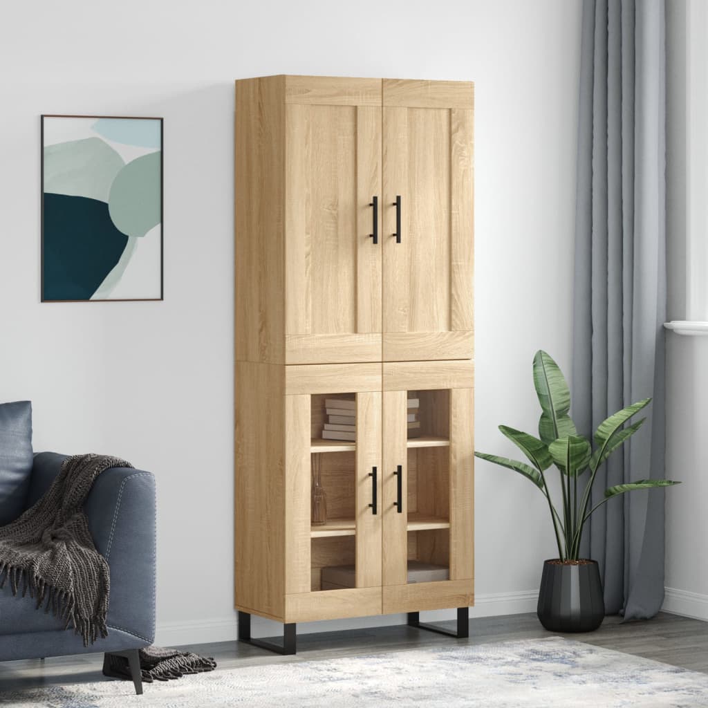 Buffet haut Chêne sonoma 69,5x34x180 cm Bois d'ingénierie