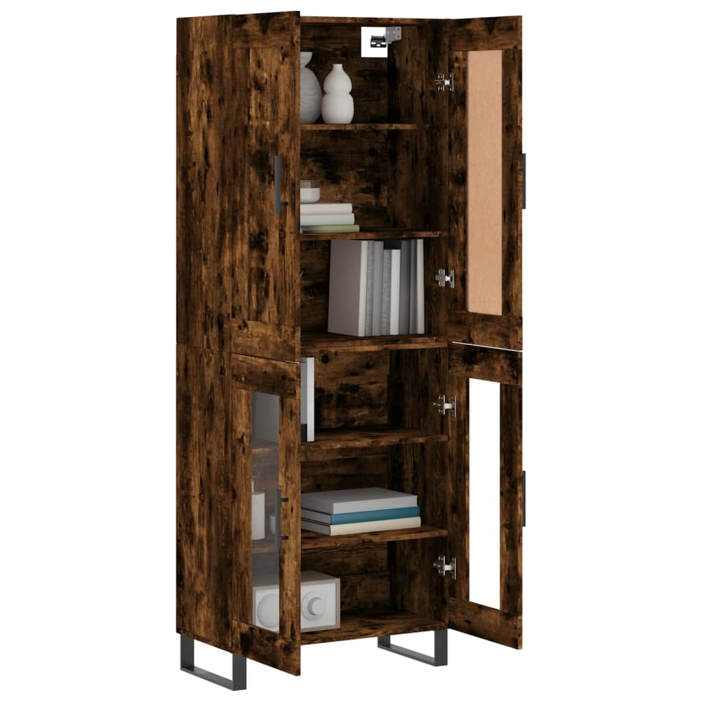 Buffet haut Chêne fumé 69,5x34x180 cm Bois d'ingénierie - XIOS