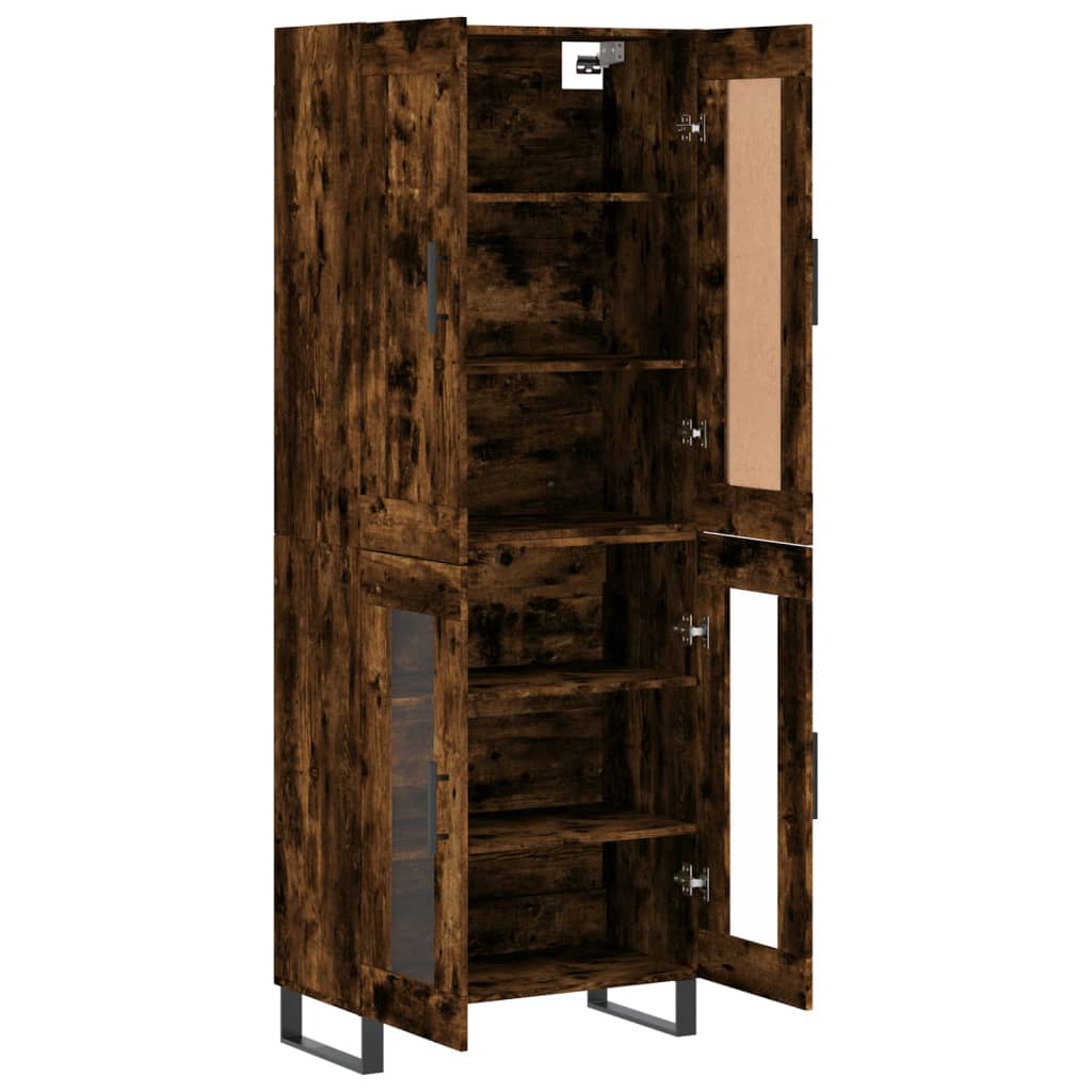 Buffet haut Chêne fumé 69,5x34x180 cm Bois d'ingénierie - XIOS