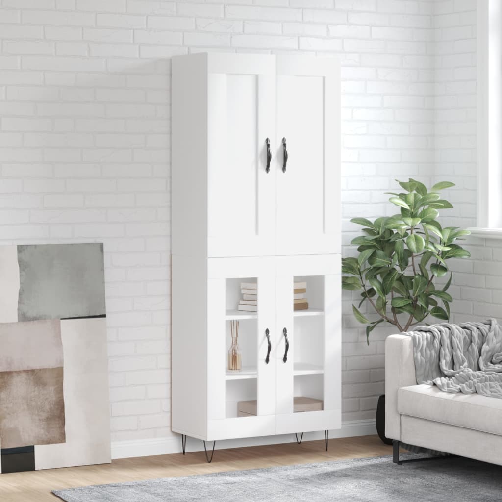 Buffet haut Blanc 69,5x34x180 cm Bois d'ingénierie - XIOS