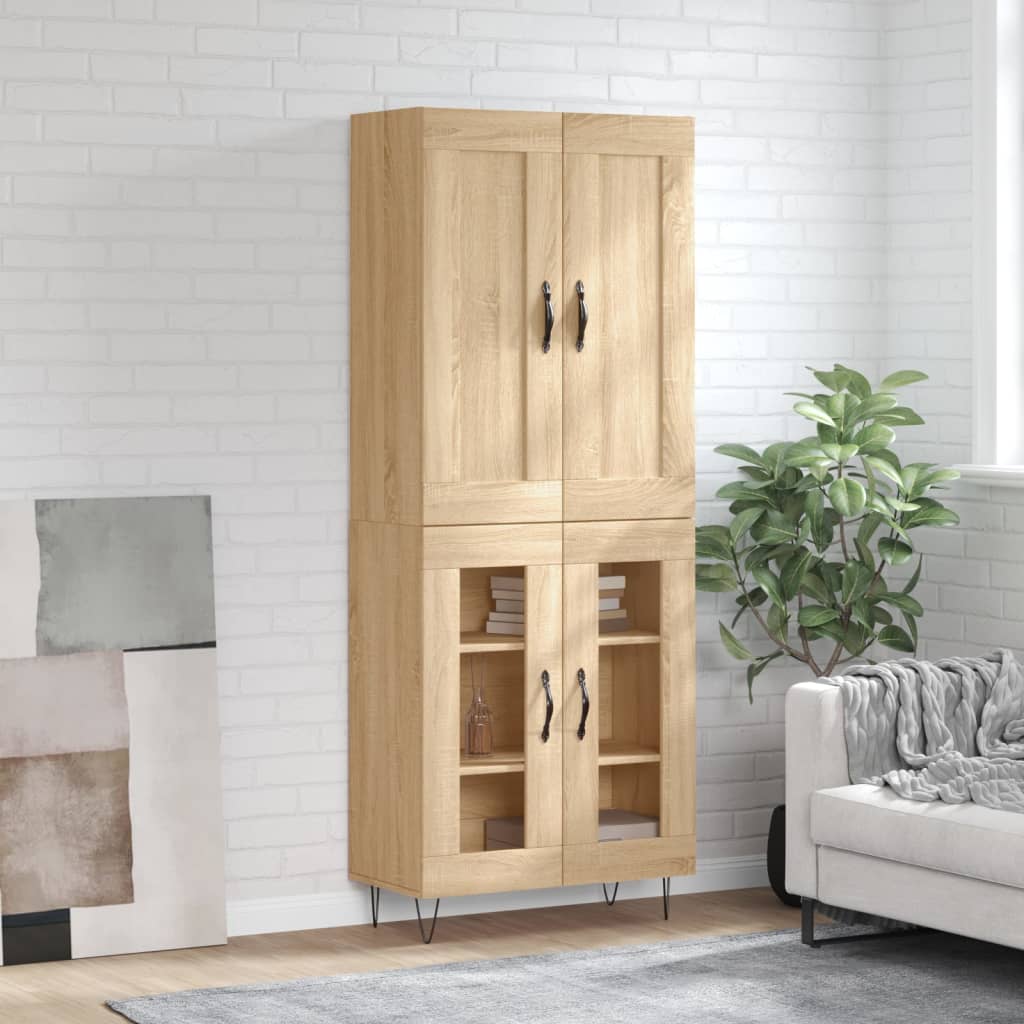 Buffet haut Chêne sonoma 69,5x34x180 cm Bois d'ingénierie - XIOS